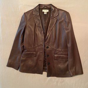 Preston & York lambskin brown leather jacket